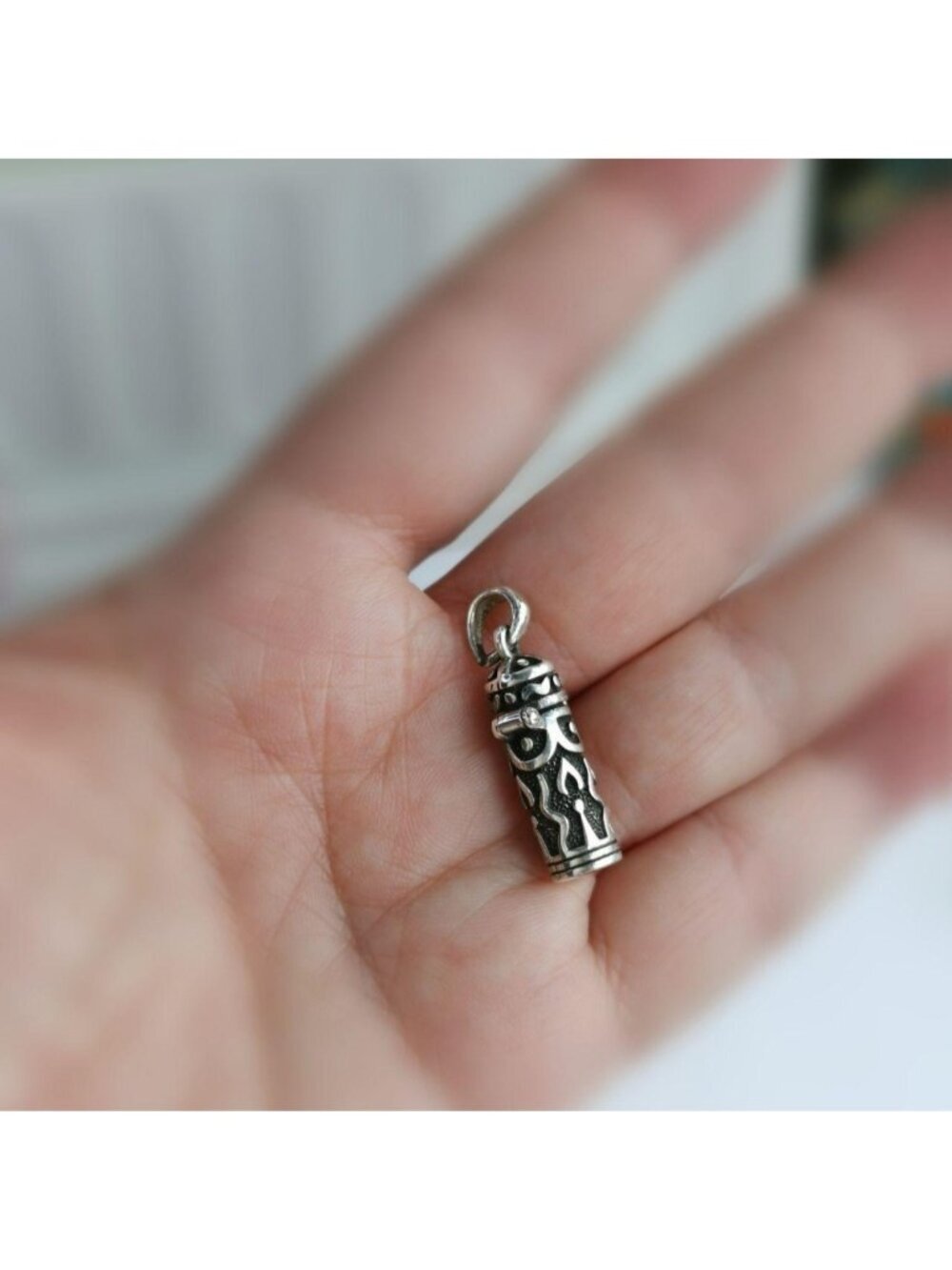 Sterling Silver Ash Box Locket Pendant Keepsake "Candle in the Wind" - Picture 7 of 8